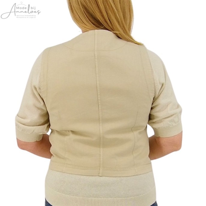 S Red Button Gilet cotton linnen Pebble